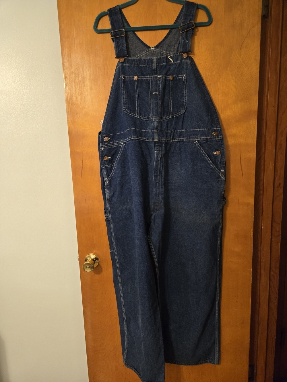 Vintage Sears Denim Bib Overalls Dark Wash Size 44X28